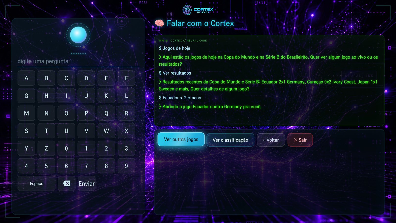 Falar com o Cortex — assistente conversacional